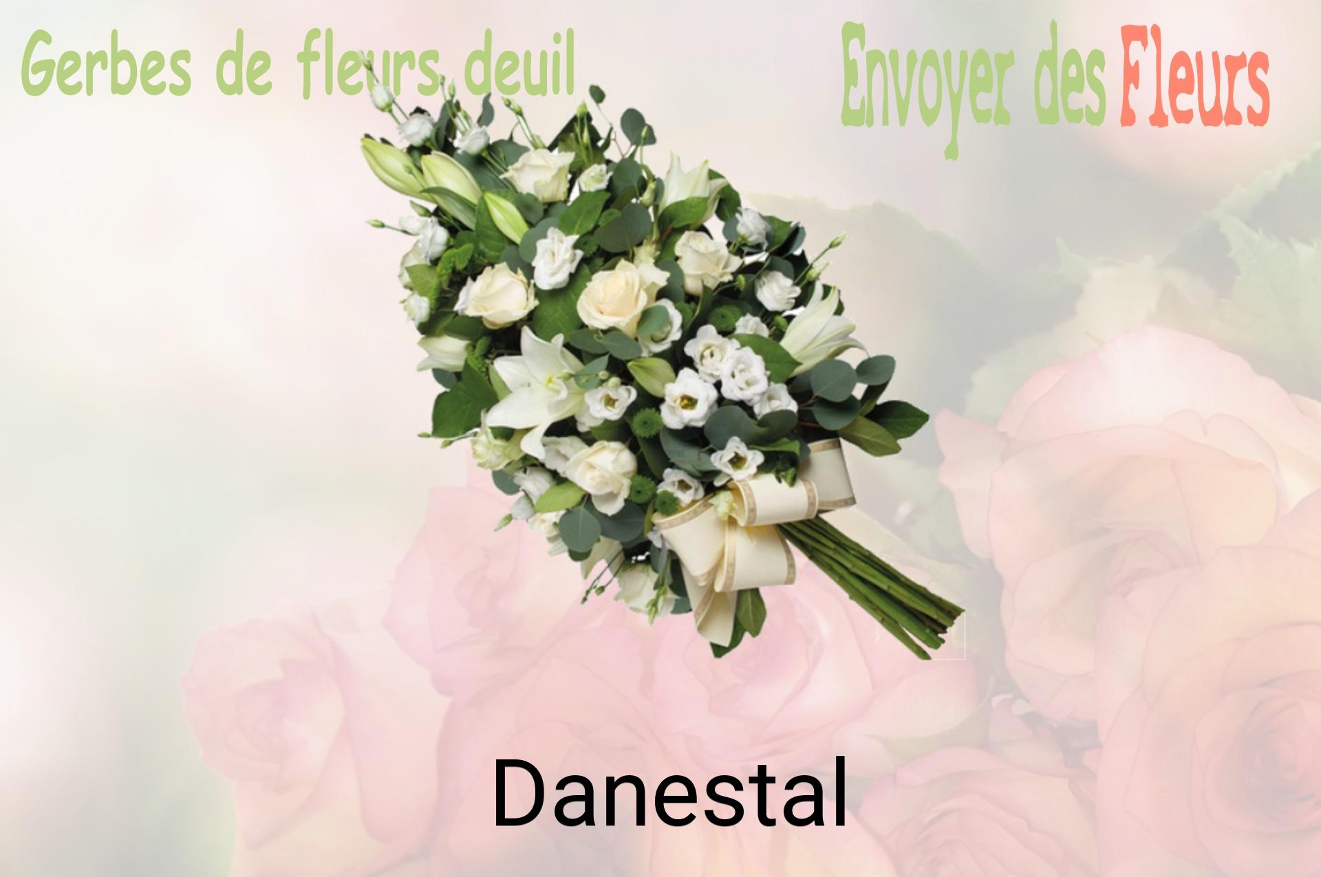 Gerbe de fleurs de deuil livrée à Danestal
